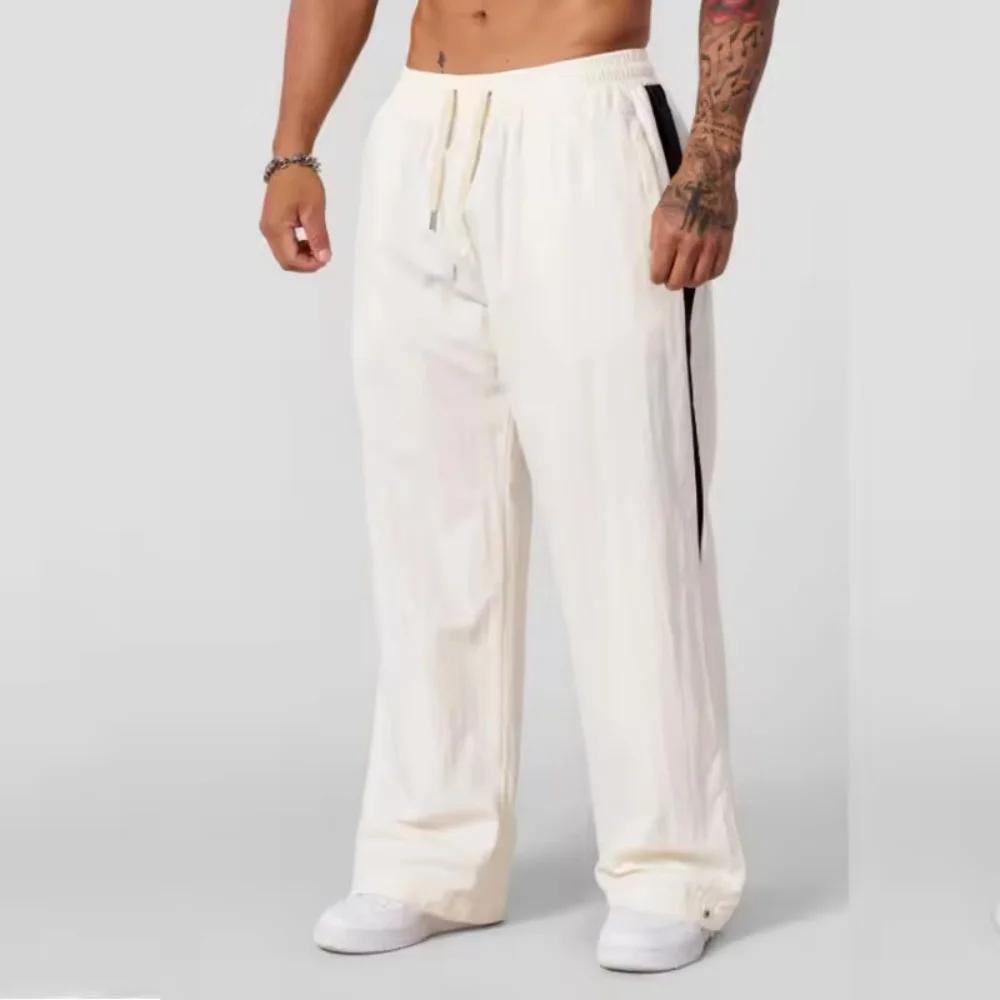 Pantalon de survêtement pour hommes, ample, décontracté, jambes larges, tendance, sport, épissage, r