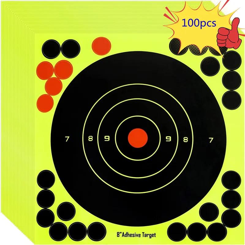 100 pièces Cibles Splatterburst 8 pouces Sight in Stick Splatter Cibles de tir auto-adhésives Shots