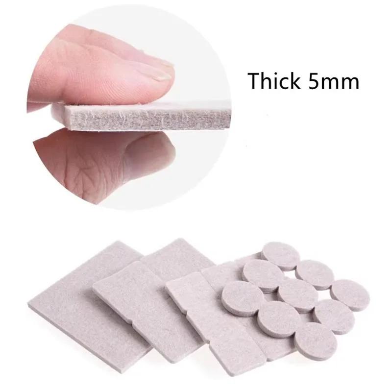 Coussinets de pieds de chaise en feutre épais de 5mm, auto-adhésifs pour meubles muets, joint Anti-c