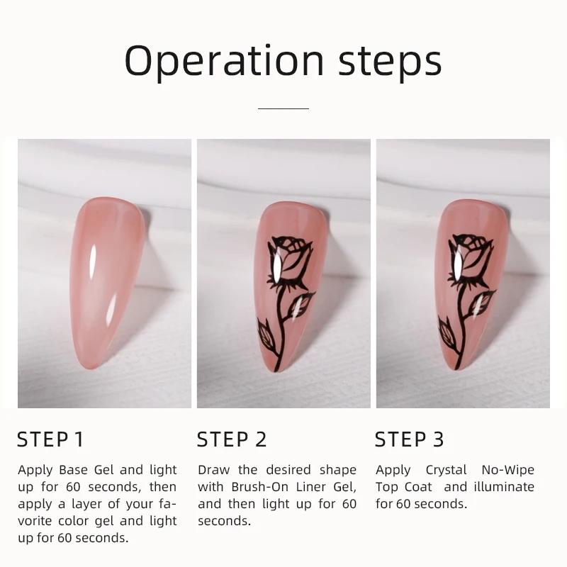 Verhéritage à ongles gel UV/LED, 7ml, blanc, noir, semi-continu