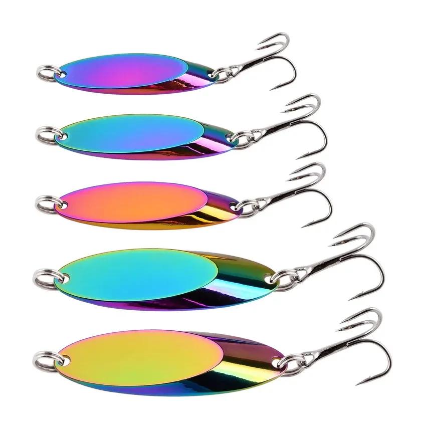 1PC 3g-28g pêche cuillère en métal leurre appâts durs appâts de basse argent or cuillère leurre de p
