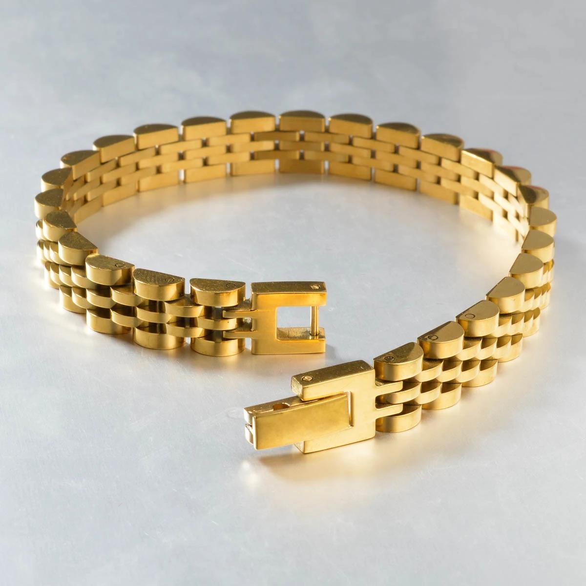 Bracelet en Acier Inoxydable pour Homme et Femme, 1 Pièce, Large de 8mm, Design Simple Classique, Hi