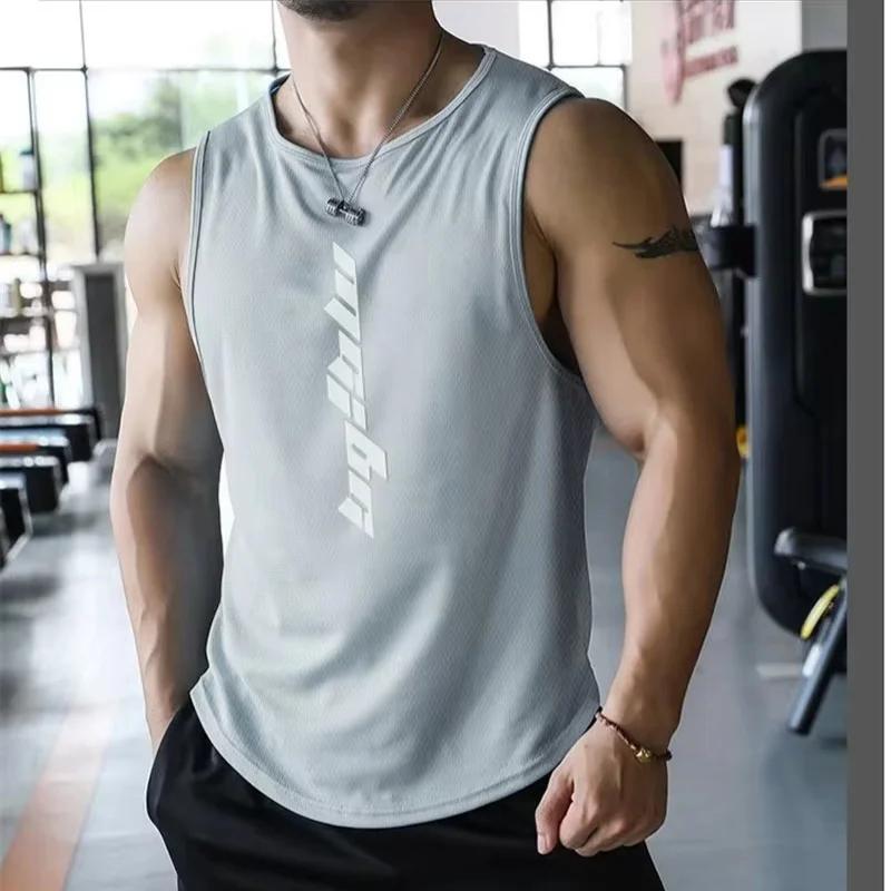 2025 nouveaux débardeurs de sport de Fitness hommes gymnases entraînement sans manches chemise mâle