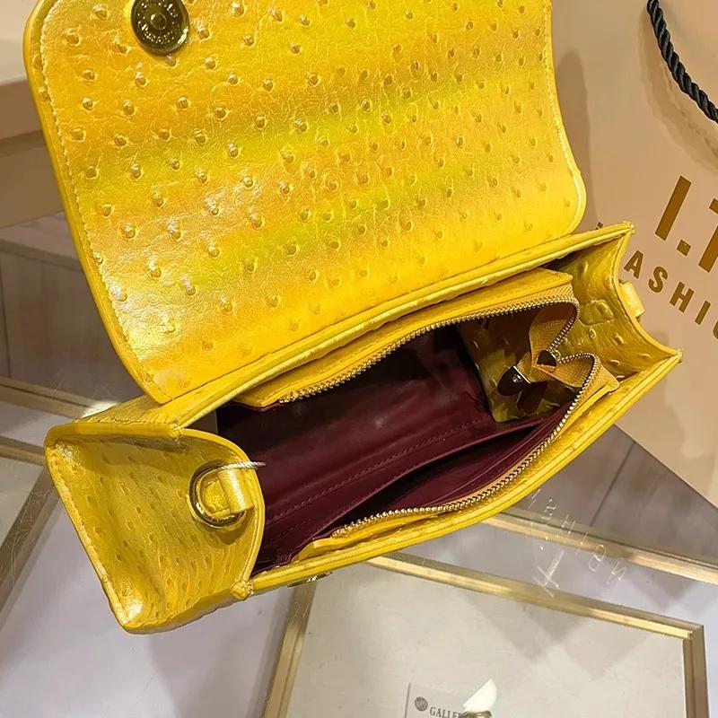 Nouveau sac à main sous les bras à motif d'autruche pour dames, sac à bandoulière léger de luxe incr