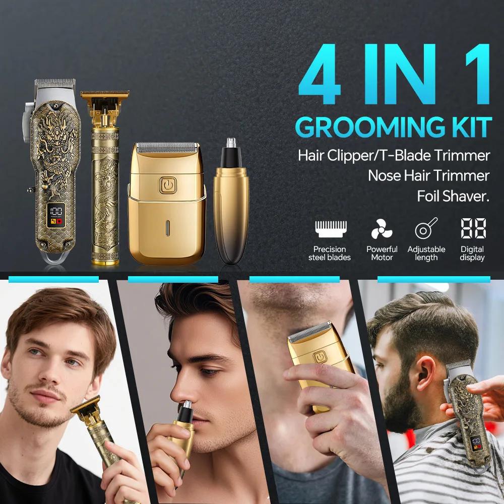 Kit de beauté électrique USB quatre en un, tondeuse à cheveux, tondeuse à barbe, tondeuse électrique