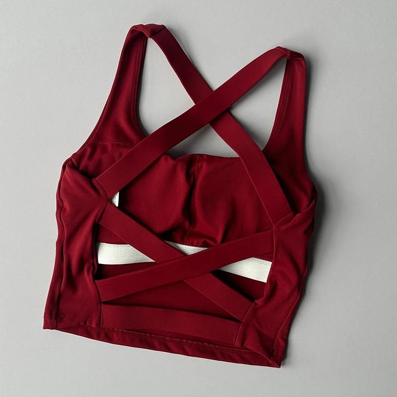 Soutien-gorge sport femme sans couture haute impact - Push-up sexy yoga fitness