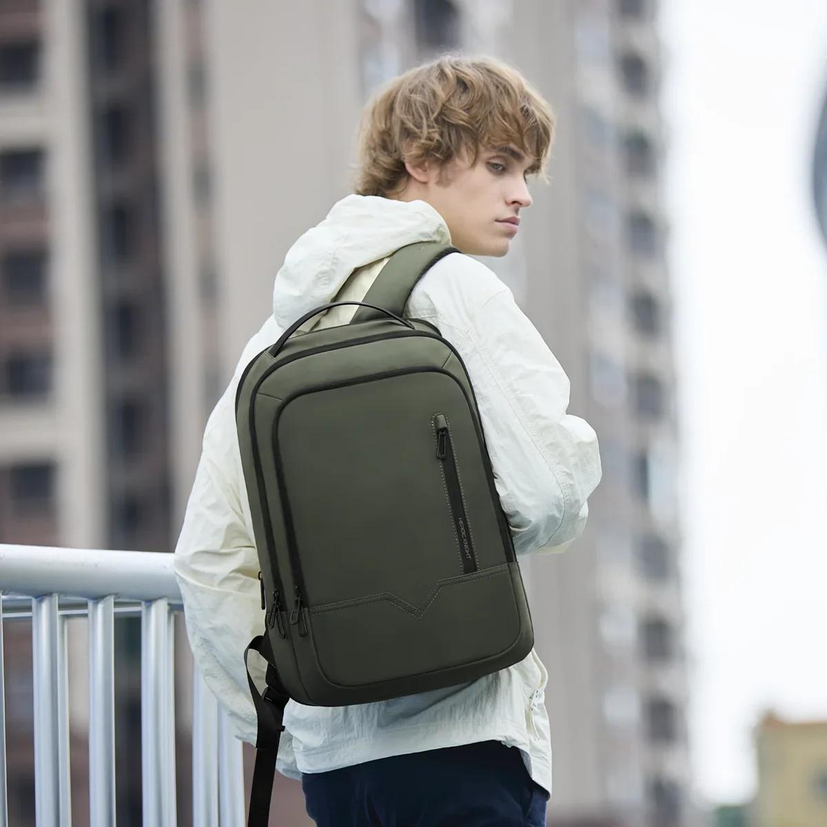 HK – sac à dos d'affaires extensible pour hommes, léger, pour ordinateur portable de 15.6 pouces, av