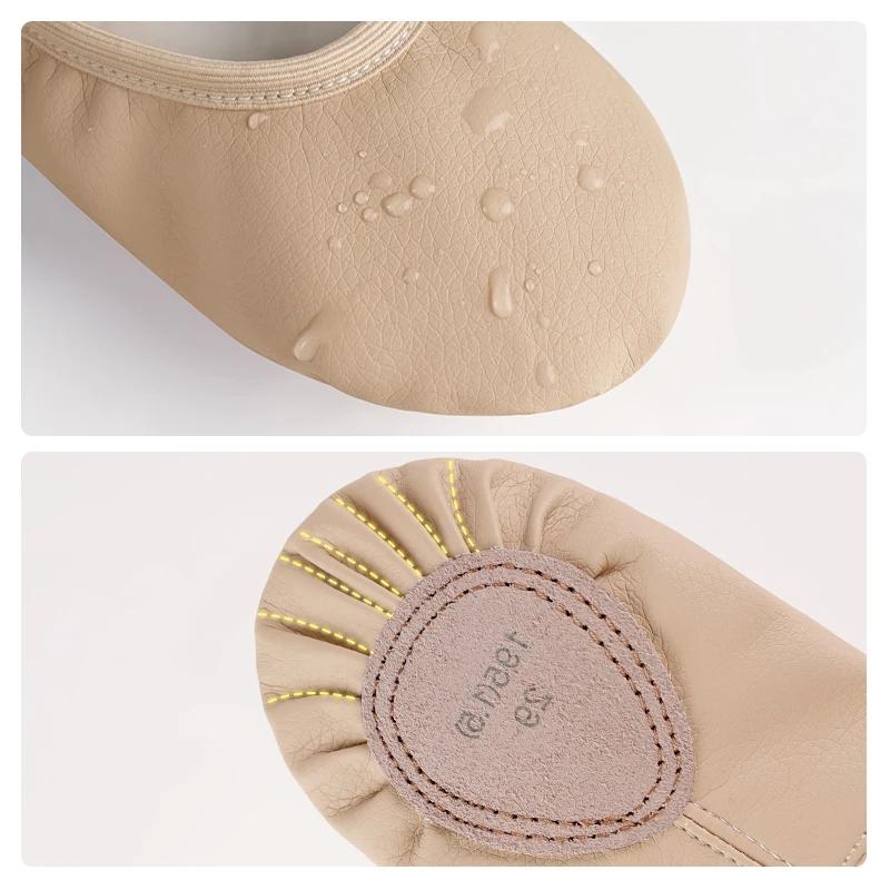 Chaussures de Ballet en PU pour petites filles, chaussures de danse pour enfants, ballerines en cuir