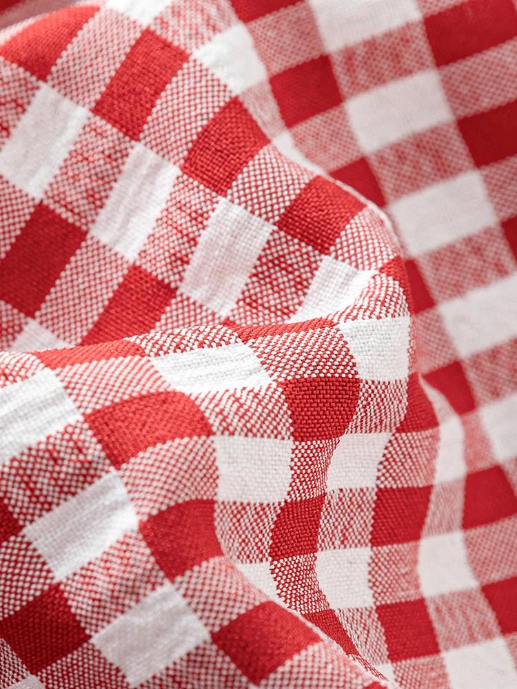 FSLE-Robe longue rouge à carreaux, taille haute, pour femme, tenue élégante et romantique, nouvelle
