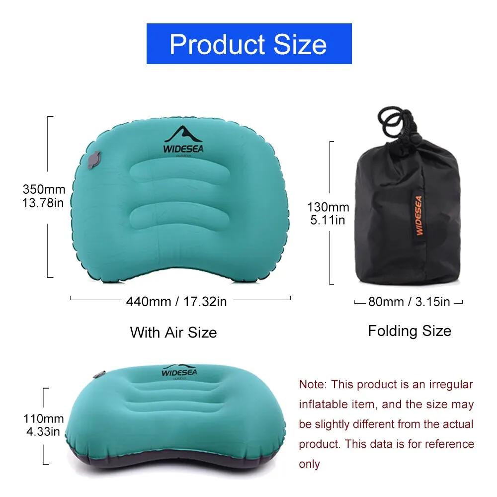Widesea – oreiller gonflable Portable, équipement de Camping, coussin d'air pliable et compressible,