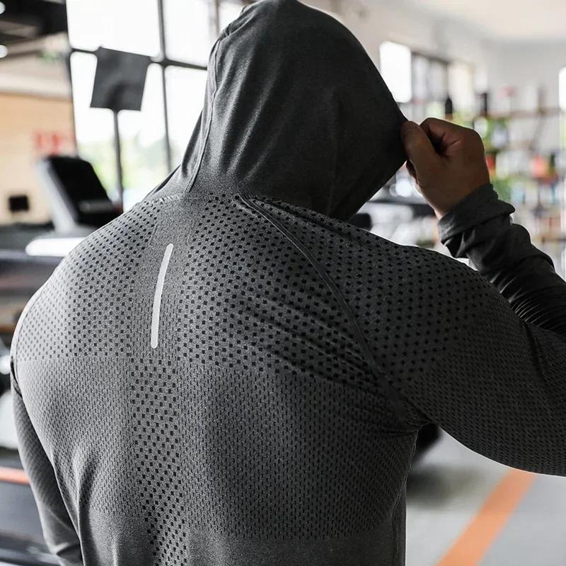Sweat-shirt à capuche pour hommes, survêtement de Fitness, de Sport, de course, de Gym, d'entraîneme