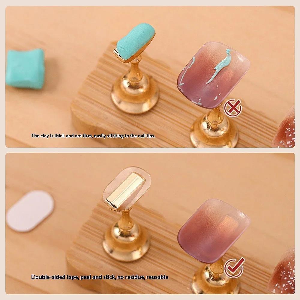 100 pièces de ruban adhésif double face en gel pour ongles, colle adhésive transparente, autocollant