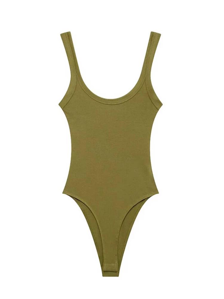 Body côtelé à col rond pour femmes, avec bretelles, bouton-pression, combishort Sexy à la mode, vête
