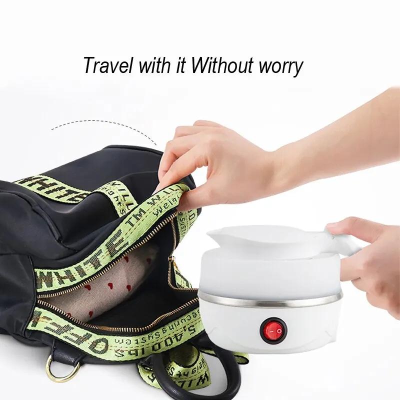 Théière pliable et Portable, chauffe-eau 600ML, bouilloire électrique de voyage domestique 220V, app