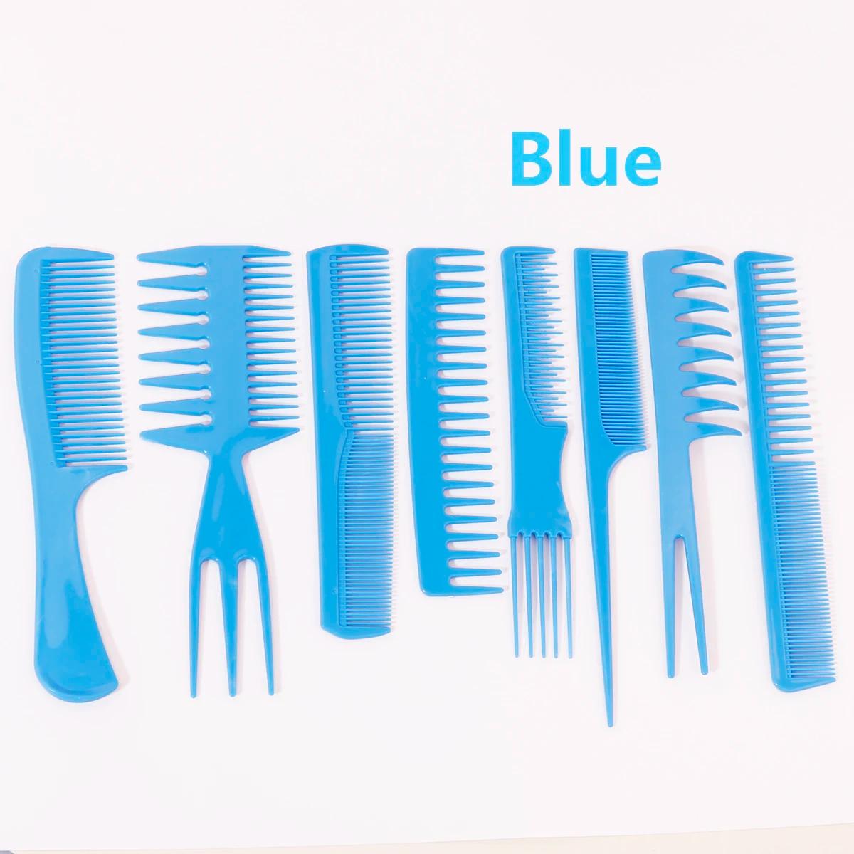 Peigne à cheveux antistatique, 8 pièces, peigne queue de cheval, peigne de maquillage, accessoires d