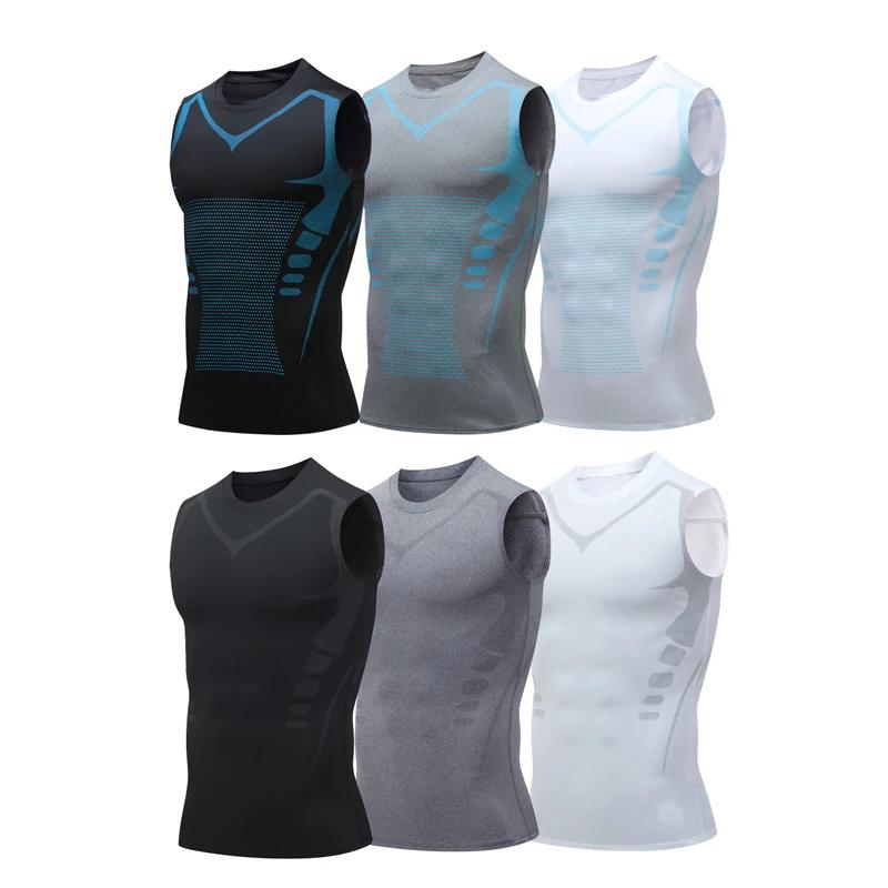 Débardeur de Compression pour hommes, chemise de gymnastique sans manches, vêtements de sport à séch