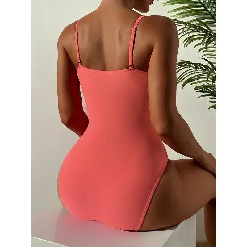 Maillot de bain une pièce sexy push-up plissé uni pour femme 2026 – Nouvelle collection Maio Feminin