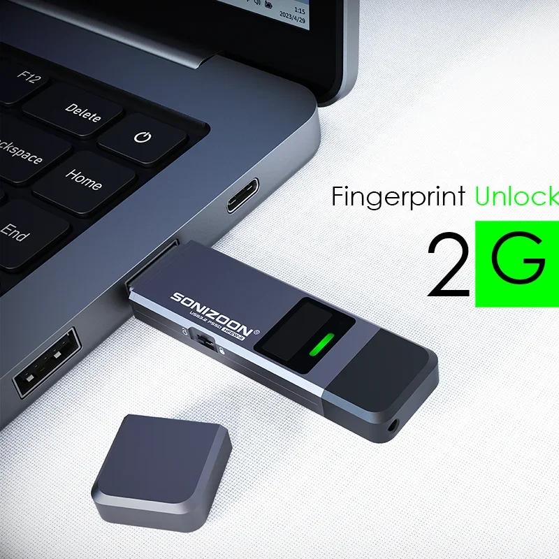 Clé USB à Écriture Flash 2G avec Cryptage d'Empreintes Digitales 1 To/512 Go/256 Go – Protection de