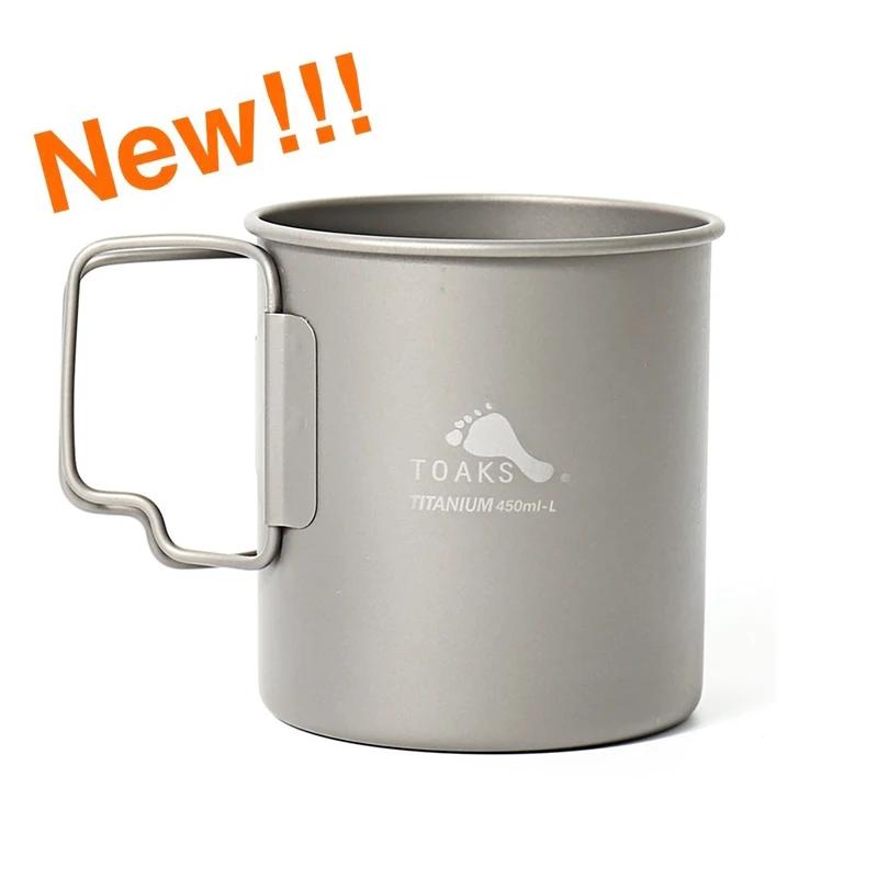 TOAKS-Tasse en Titane Version Ultralégère avec Poignée Pliable, Équipement de Camping en Plein Air,
