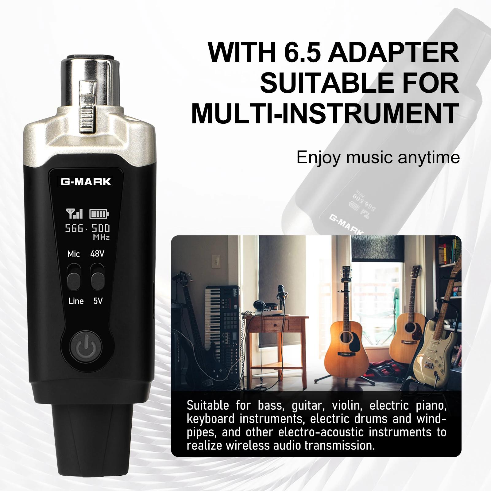 Système de Microphone sans fil G-MARK GX1.1, adaptateur XLR UHF, transmetteur et récepteur Audio à 1