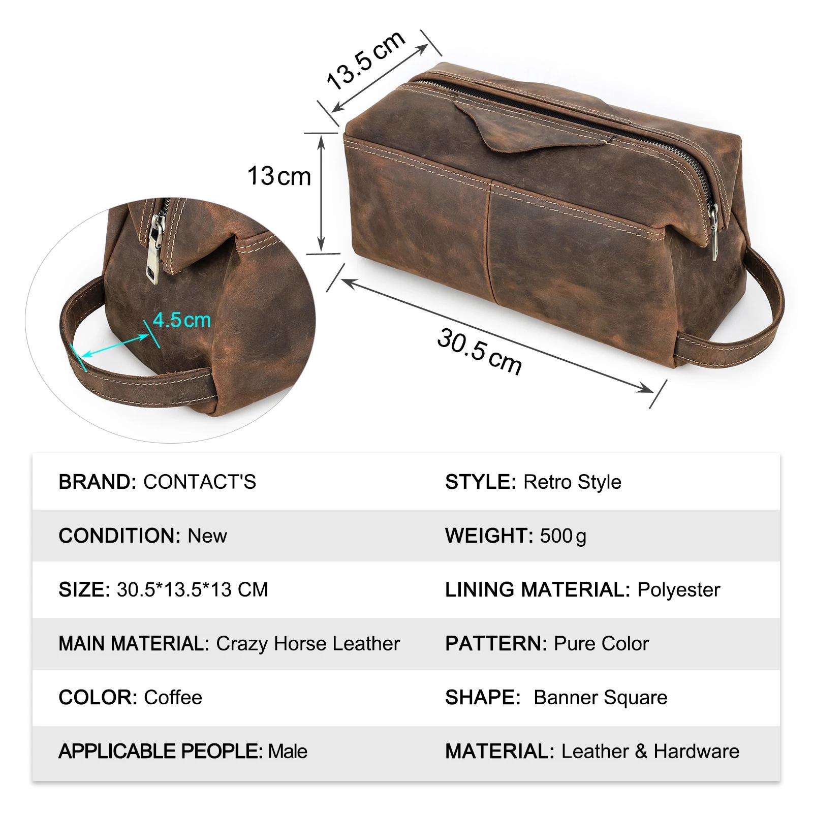 Trousse de toilette en cuir véritable pour hommes et femmes, sac à cosmétiques, trousse de toilette