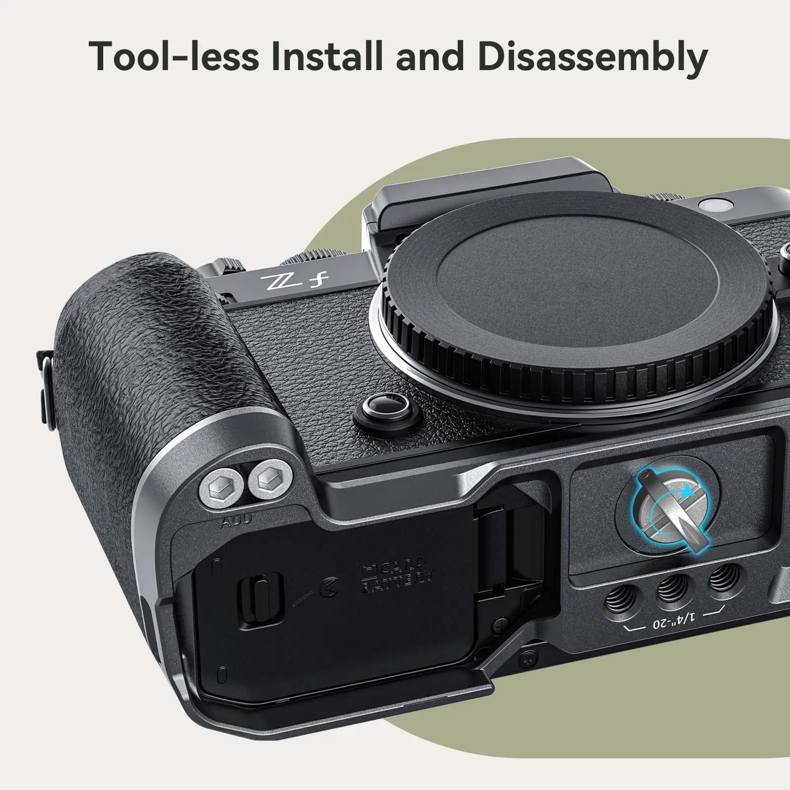 SmallRig Z f – poignée en forme de L pour Nikon Z f, poignée en Silicone avec plaque à dégagement ra