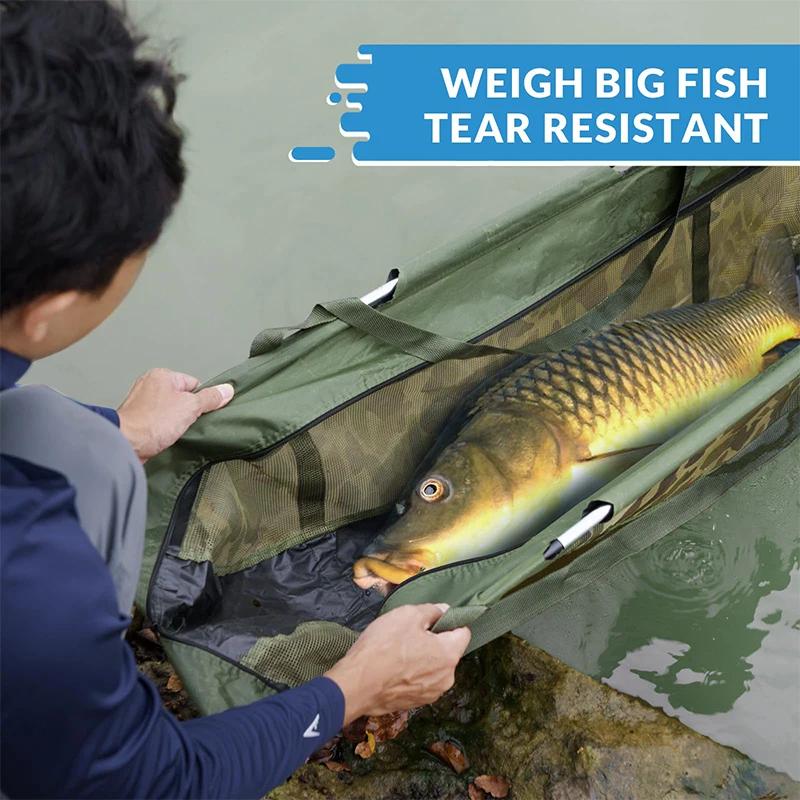 Sacs de pêche sacs de pesée de poisson pliant maille peser fronde sac de poisson pour poisson attrap