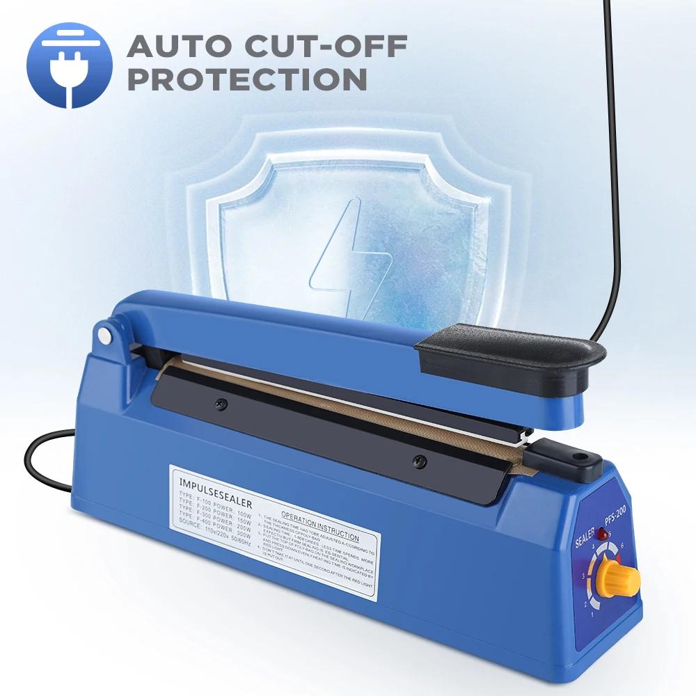 Machine de thermoscellage manuelle de scelleur d'impulsion pour des sacs en plastique de 8 pouces, M