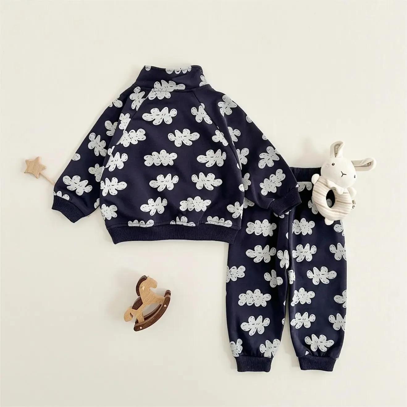 Ensemble de vêtements d'automne pour bébés garçons et filles, sweat-shirt à manches longues + pantal