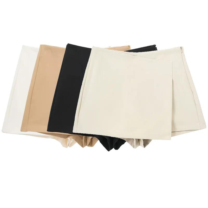 HXAO Shorts femmes 2024 noir blanc Mini shorts femmes Shorts taille haute Micro jupe décontractée Sh
