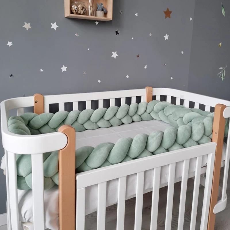 1-4 M bébé lit protecteur infantile berceau oreiller coussin tresse noeud pare-chocs berceau pare-ch