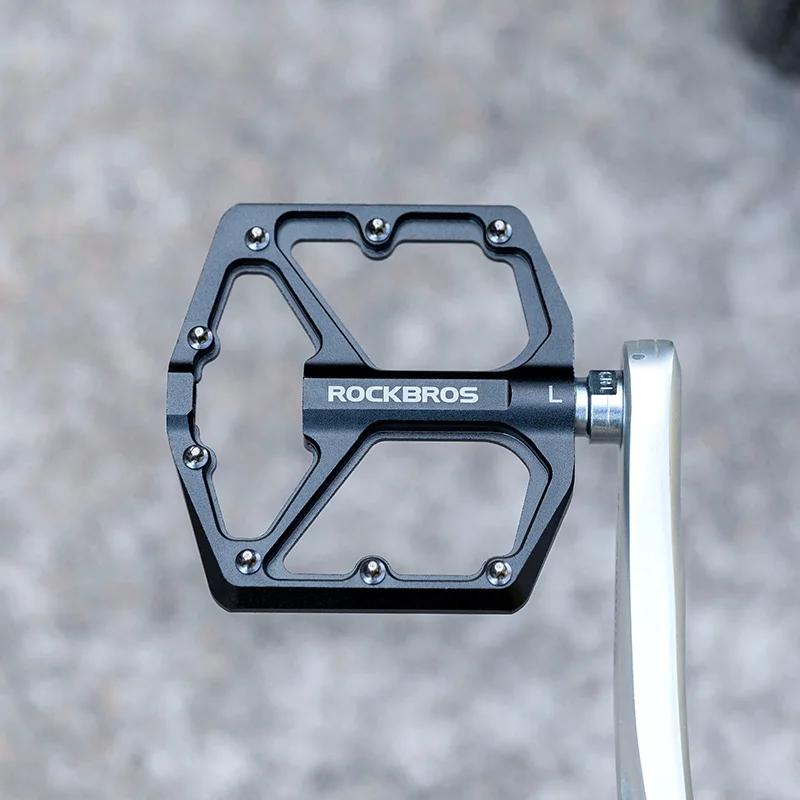 ROCKBROS pédales de vélo antidérapantes en alliage d'aluminium, roulement scellé ultraléger, pédale
