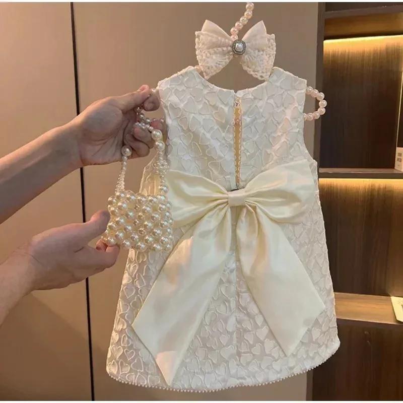 Fille princesse Tweed robes classiques mode enfants Vintage bébé tenue décontracté robes 1-8 ans enf