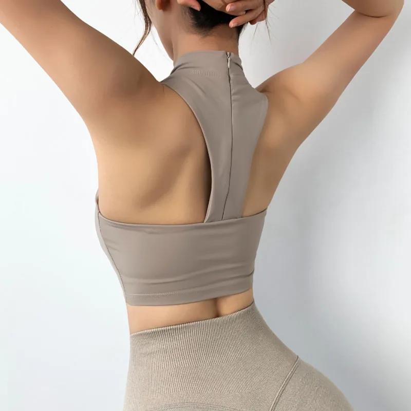 Soutien-gorge de Sport Sexy à dos en T pour femmes, haut de Fitness, Yoga, antichoc, sous-vêtements
