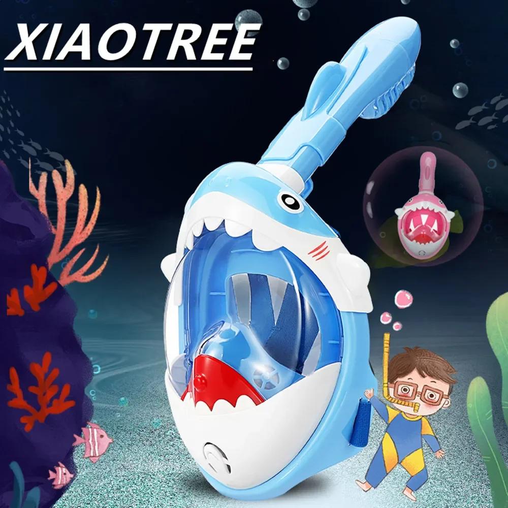 Masque de plongée intégral pour enfants, dessin animé, natation, plongée sous-marine, anti-buée, ens