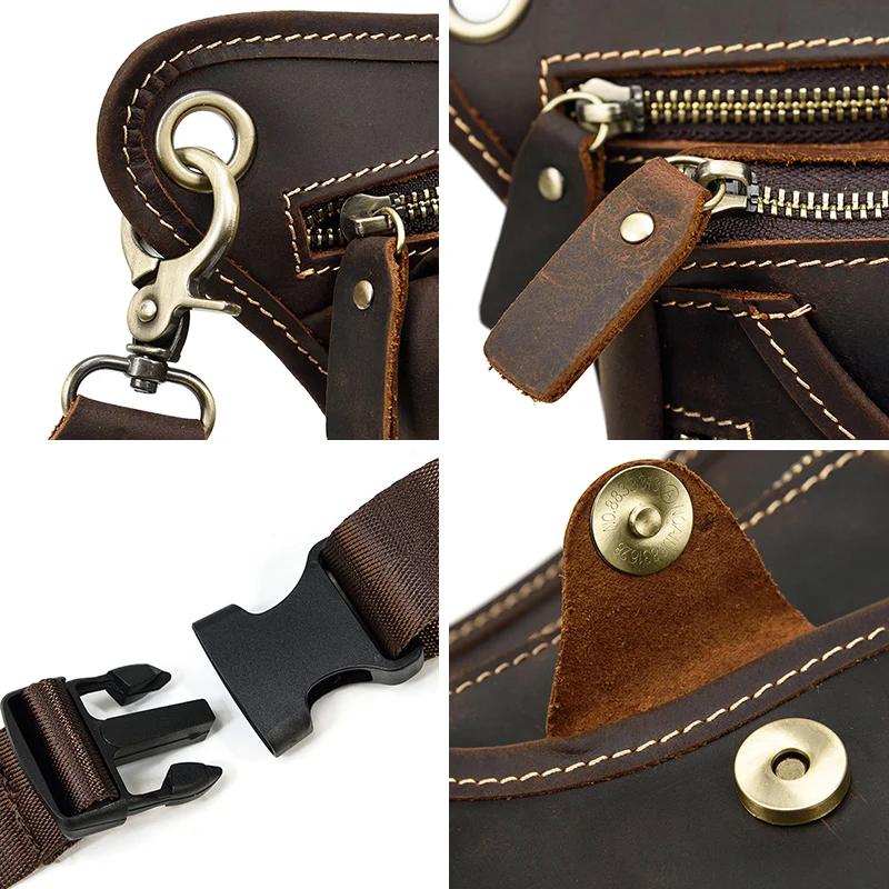 HUMERPAUL Sac de jambe de cuisse en cuir véritable poches multifonctions sac à bandoulière sac de ha
