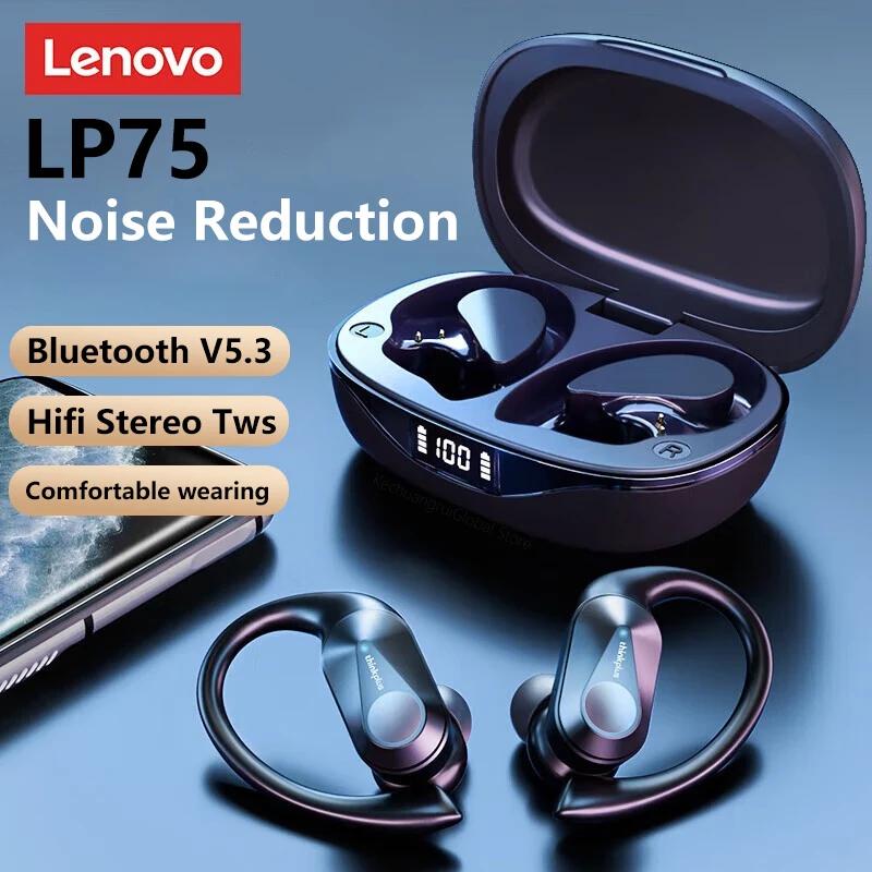 2/4/6/8 pièces d'origine Lenovo LP75 sans fil sport Bluetooth casque oreillette réduction du bruit é