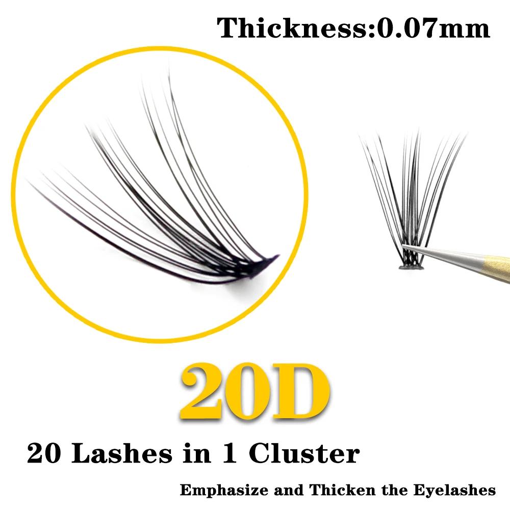 20D/30D/40D/50D 60 paquets Extension de cils de vison naturel 3D Volume russe faux cils outils de ma