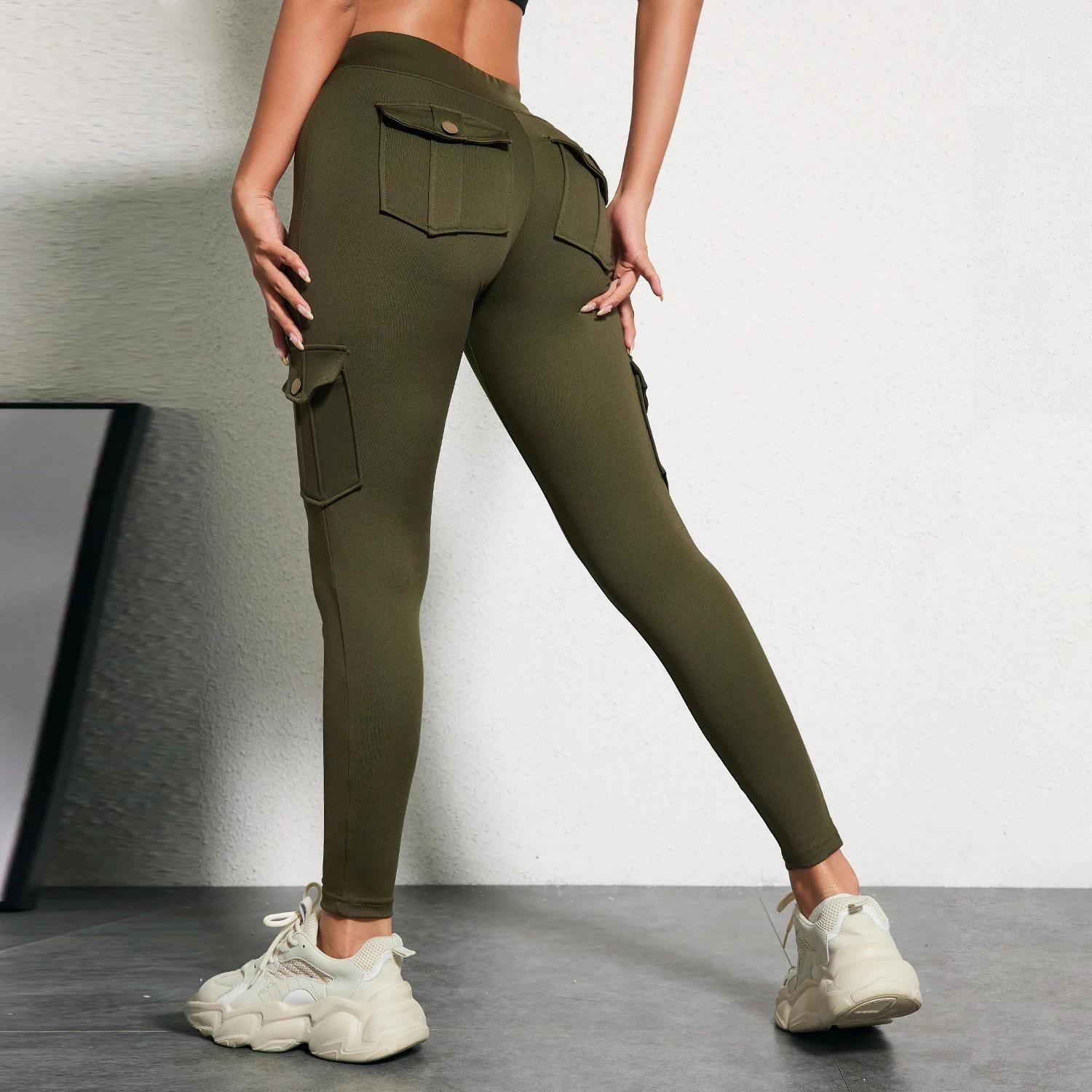 CHRLEISURE pantalon de Yoga sans couture avec poche Leggings de Sport de levage des hanches pour fem
