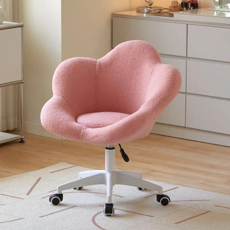 FORMWELL-Chaise de Bureau à Domicile en Laine d'Agneau Réglable, avec Dossier Mi-Dessus, Touffeté Mo
