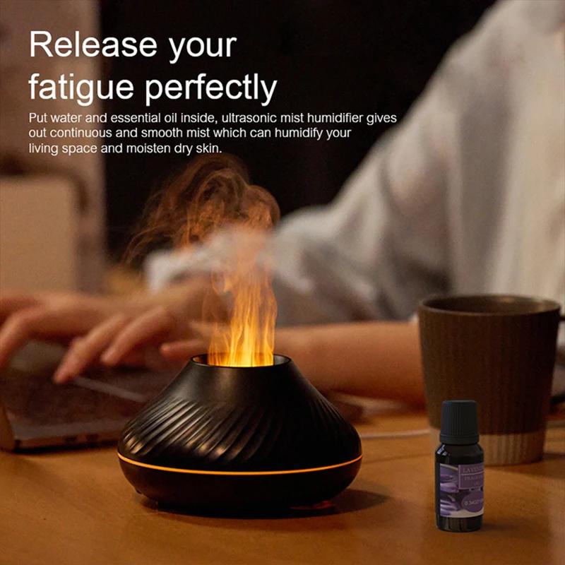 KINSCOTER diffuseur d'arôme volcanique lampe à huile essentielle 130ml USB humidificateur d'air Port