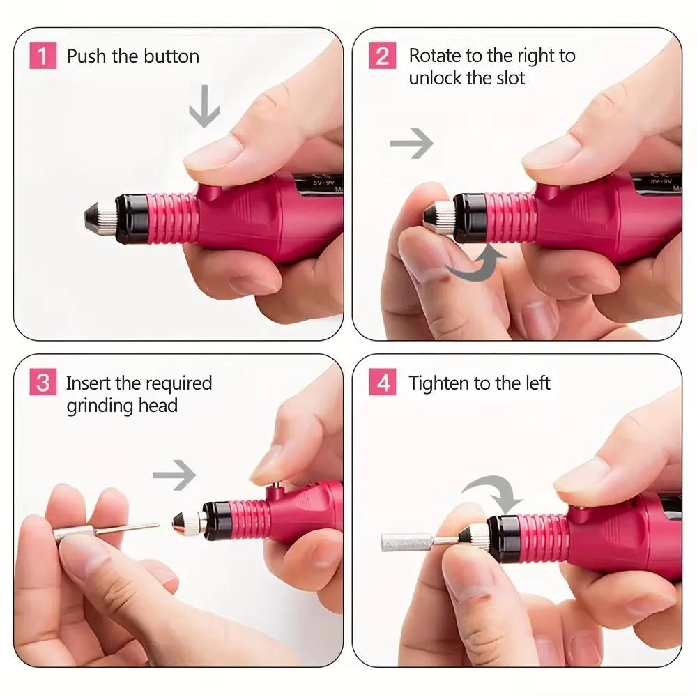 LINMANDA-Perceuse à ongles électrique USB professionnelle, kit de lime à vernis avec lampe UV LED, s