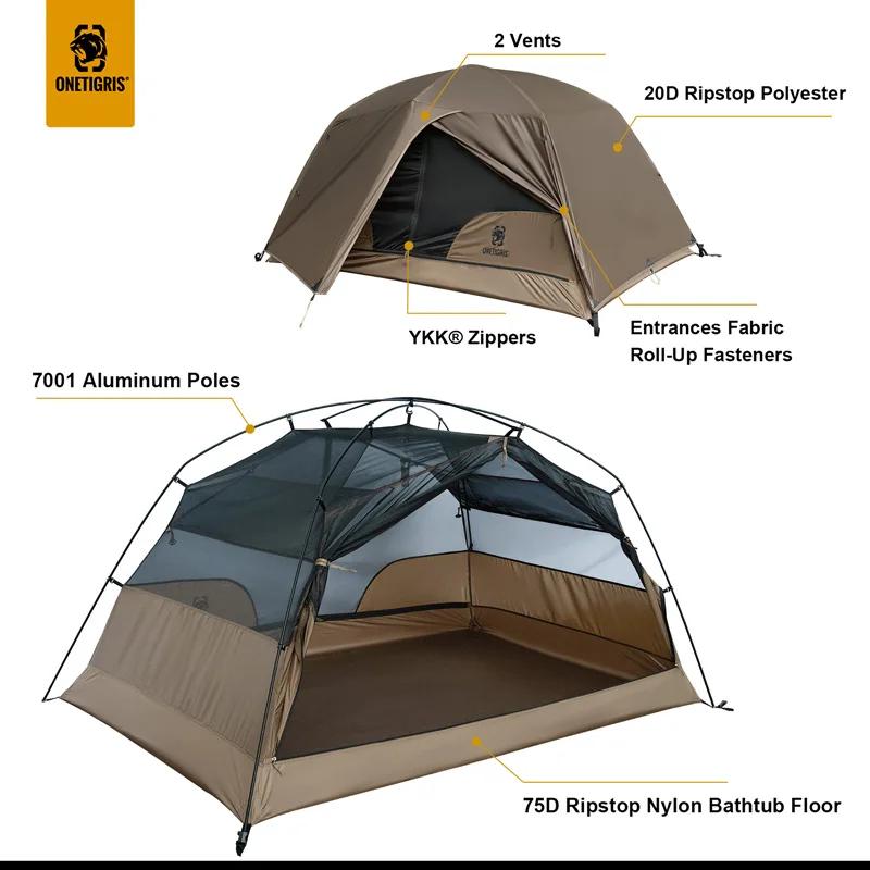 OneTigris COSMITTO 2.0 tente de Camping pour deux personnes 3 saisons installation facile tente de v