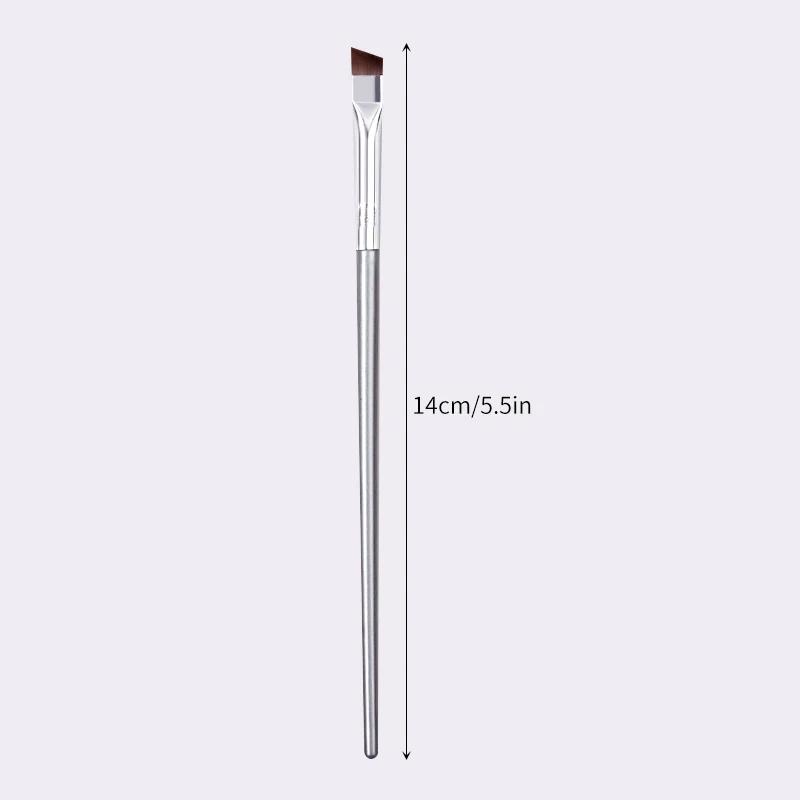Ensemble de pinceaux Eyeliner à lame Super fine argentée, 12 pièces, pinceaux de maquillage doux, br