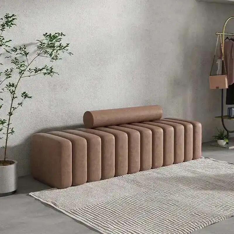 Nordique salon canapé repose-pieds lumière luxe rembourré banc chambre lit fin tabouret créatif rect