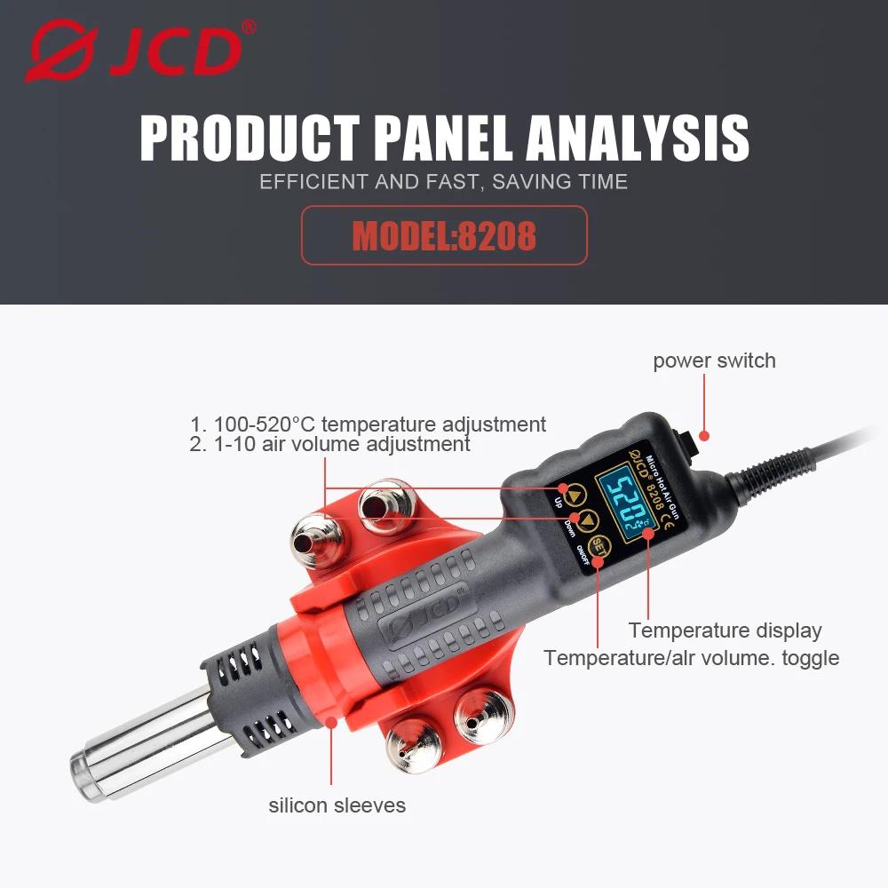 JCD – Station d'air de soudage 750W avec Micro pistolet à chaleur, sèche-cheveux numérique LCD 220V