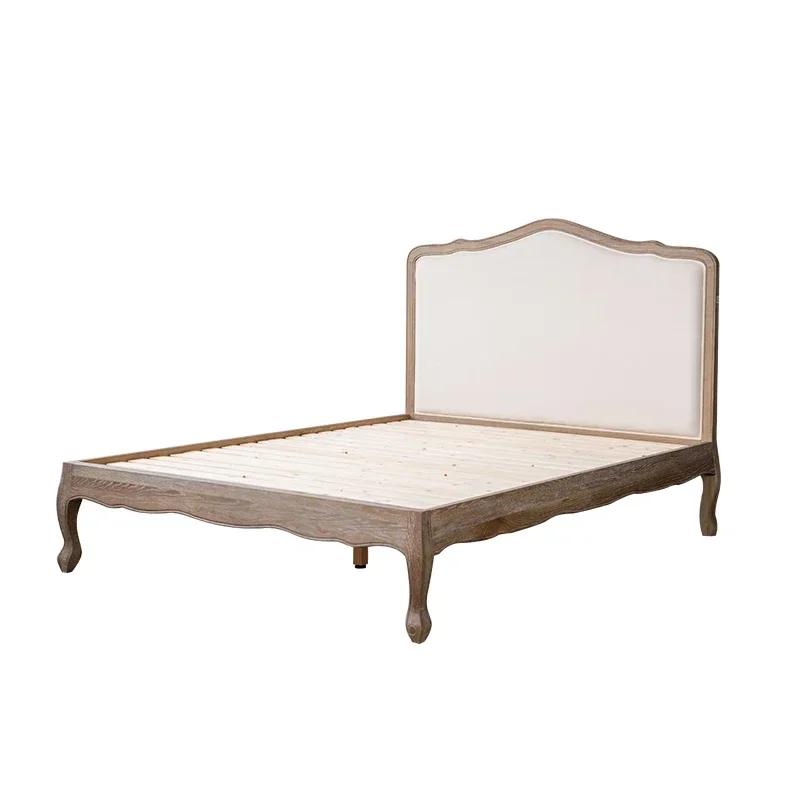 Export Antique lit français américain lit de campagne en bois massif de chêne classique