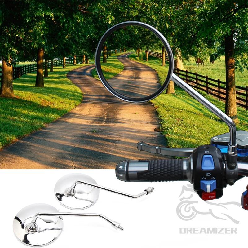 Rétroviseurs universels pour moto, rétroviseur latéral rond chromé pour scooter, accessoires ronds,