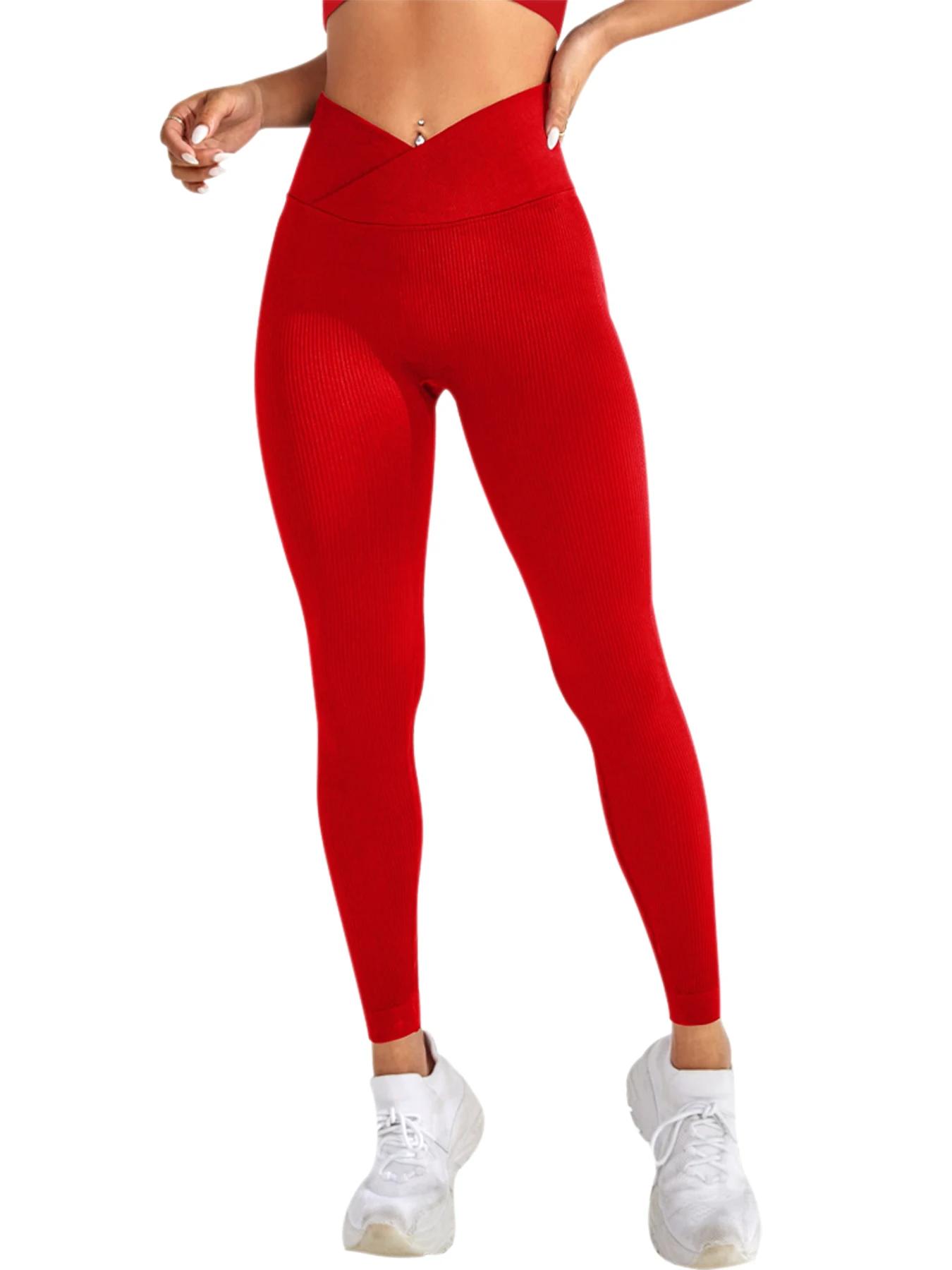 Leggings d'entraînement pour femmes, taille croisée, élastique, fesses à bulles, Fitness, Yoga sans