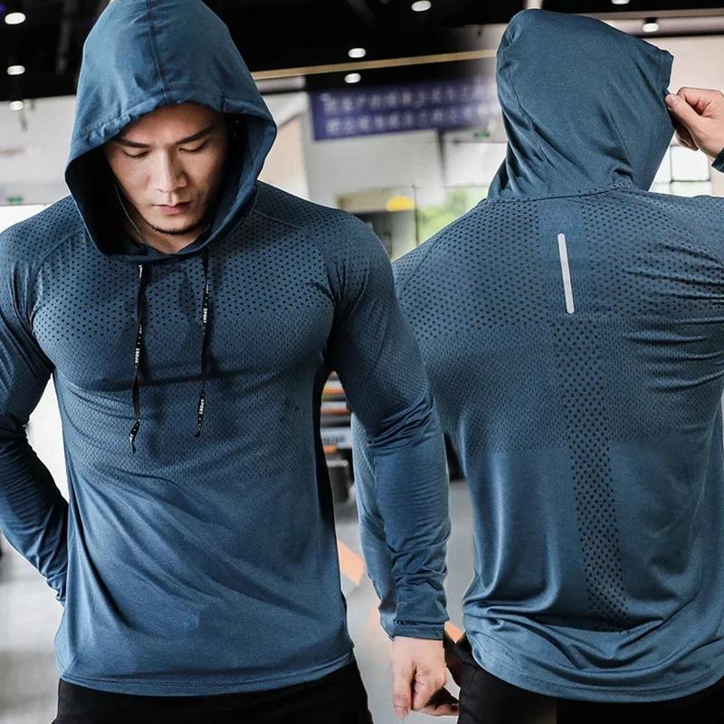 Sweat-shirt à capuche pour hommes, survêtement de Fitness, de Sport, de course, de Gym, d'entraîneme